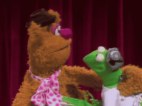 Fozzie Bear And Kermit Yay GIF