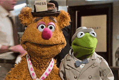 Fozzie Bear Kermit Falling Off Building GIF