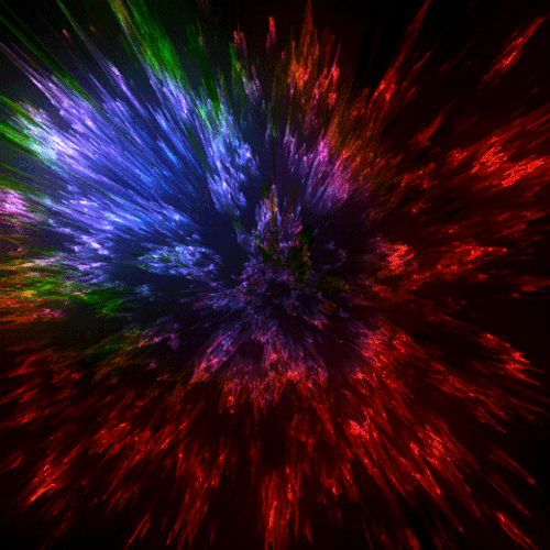 Fractal rainbow color burst GIF