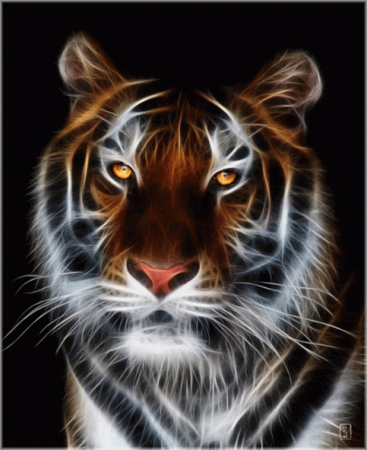 Fractal Tiger With S