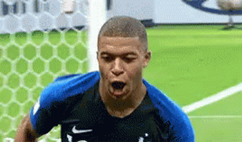 France World Cup Kylian Mbappe Signiture Knee Slide GIF