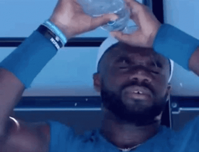 guy drinking water gif