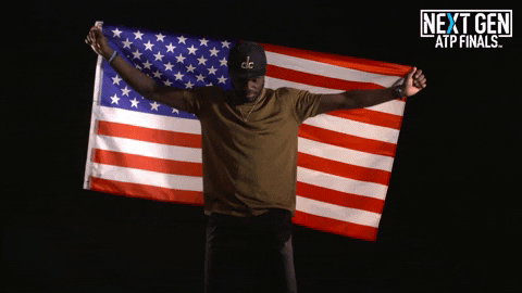 Francis Tiafoe Holding The National Flag GIF