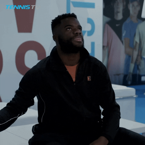 Francis Tiafoe Shaking Head And Clapping GIF