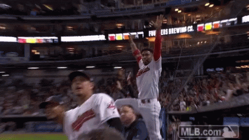 Francisco Lindor Raising Hands GIF
