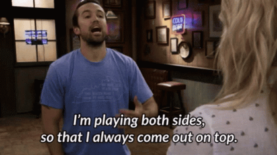 Frank Explaining Playing Both Sides GIF