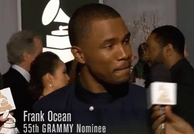 Frank Ocean Is The 55Th Grammy Nominee And Is Talking Into A Microphone GIF