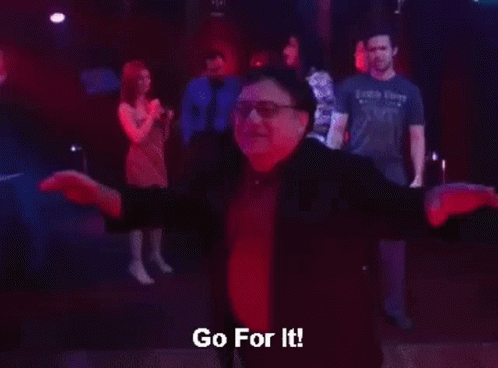 Frank Reynolds Dancing Says Go For It GIF
