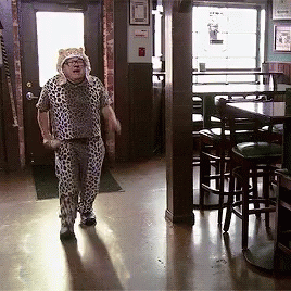 Frank Reynolds Leopard Costume GIF