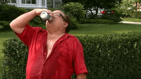 Frank Reynolds Playing His Drink GIF