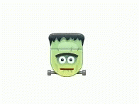 Scary Frankenstein Head Animated Art GIF