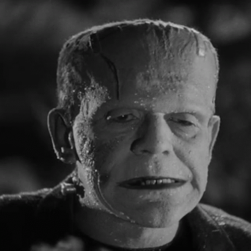 Vintage Frankenstein Waving Hello GIF