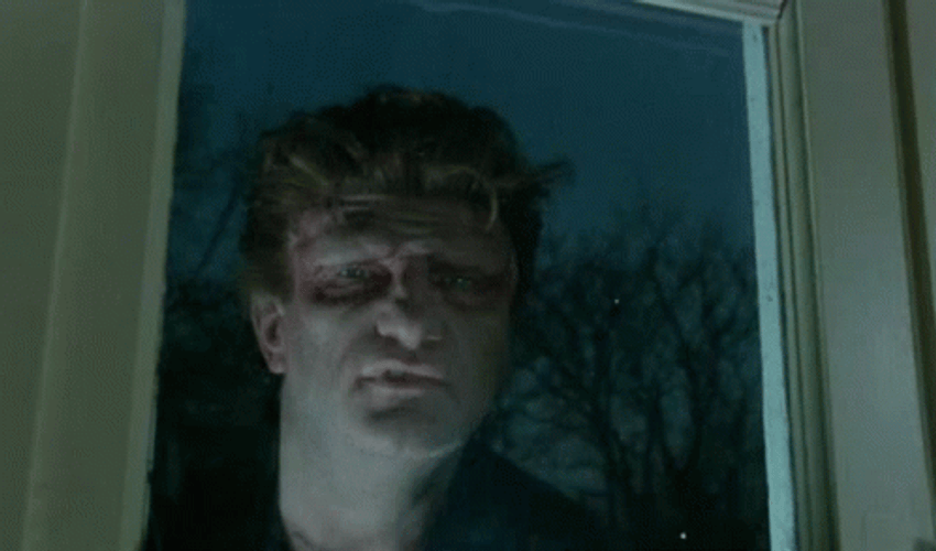 Frankenstein Eddie Mitchell Peeking At Window GIF