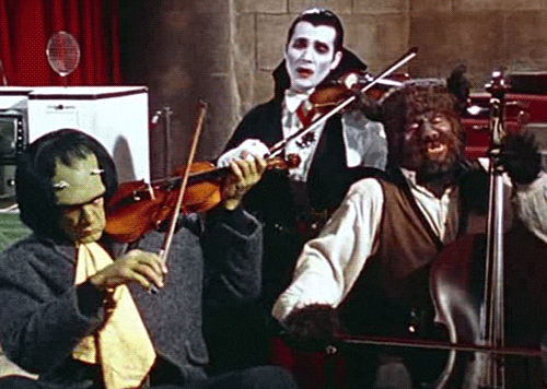 Frankenstein Monster Playing Violin GIF
