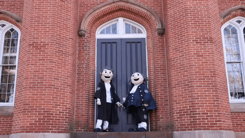 Franklin And Marshall Mascots Opening Door GIF