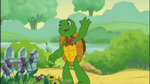 Franklin The Turtle Wave Hello To His Friends GIF