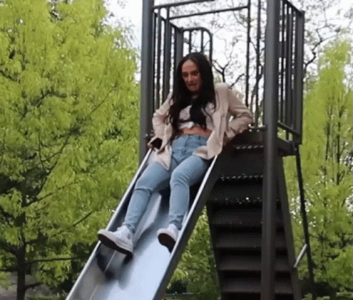 Franny Arrieta Going Down Slide GIF