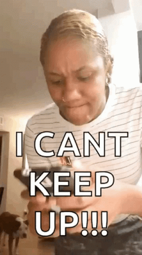 Frantic Lady Texting Can't Keep Up GIF