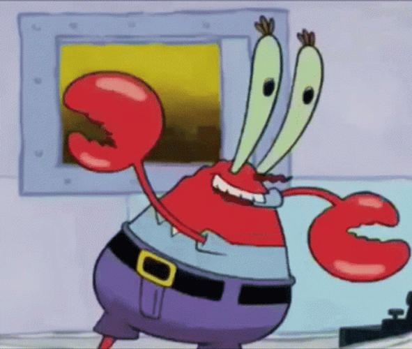 Frantic Mr Krabs Bowing Up And Down GIF