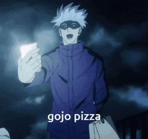 Frantic Sorcerer Satoru Gojo Pizza GIF