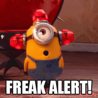Freaky Alert Cute Minions GIF