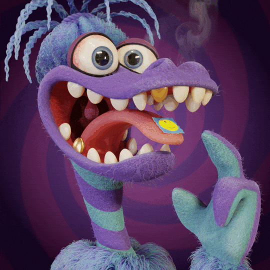 Freaky Purple Monster Animation GIF