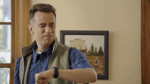Fred Armisen Looking At Apple Watch GIF