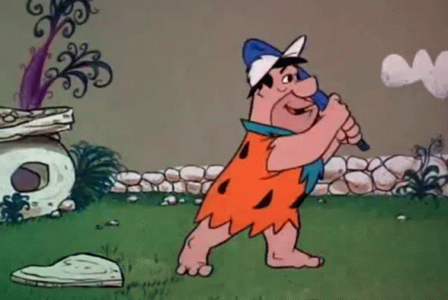 Fred Flintstone Baseball Strike GIF
