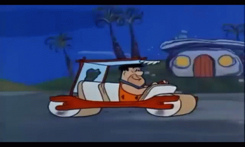 Fred Flintstone Brake Car Park GIF