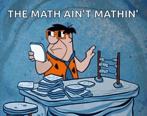 Fred Flintstone Doing The Math Meme GIF