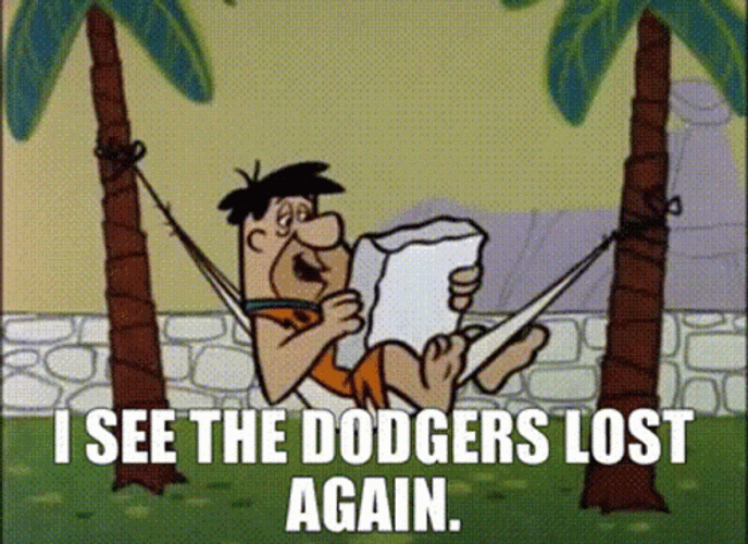 Fred Flintstone I See The Dodgers Lost Again GIF