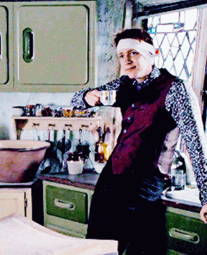 Fred Weasley Drinking Coffee GIF