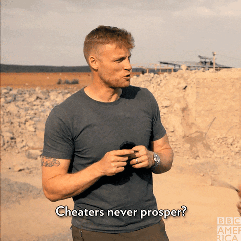 Freddie Flintoff Joking Cheaters Never Prosper GIF