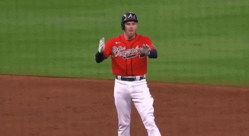 Freddie Freeman Cut Off Hand Gesture GIF