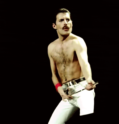 Freddie Mercury Body Twitching Stage Performance GIF