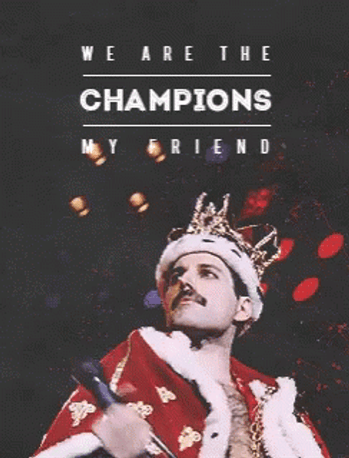 Freddie Mercury Champion Crown GIF