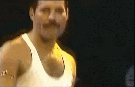 Freddie Mercury Pumped Up Performance GIF