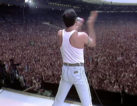 Freddie Mercury Radio Gaga Live Aid GIF