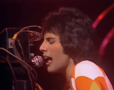 Freddie Mercury Recording A Song GIF