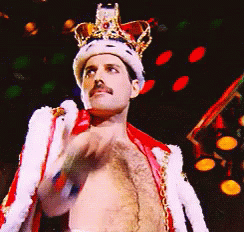 Freddie Mercury Removing Crown GIF