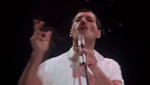 Freddie Mercury Singing Acoustic GIF