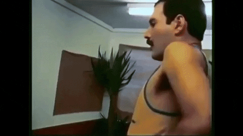 Freddie Mercury Stretching GIF