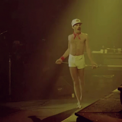 Freddie Mercury Sultry Half Naked Show GIF
