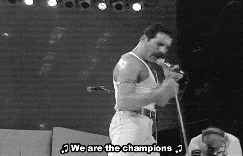 Freddie Mercury We Are The Champions GIF