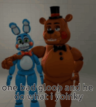 Freddy Fazbear Toy Bonnie Kissing Meme GIF