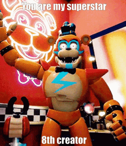Freddy Fazbear Waving Superstar Meme GIF