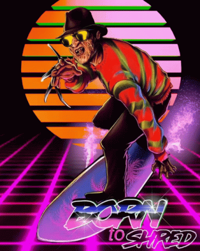 Freddy Krueger Neon Aesthetic Funny GIF