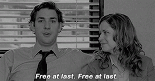 Free At Last Jim And Pam The Office GIF