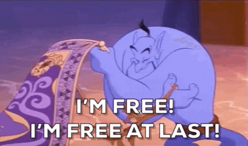 Free At Last Aladdin Genie GIF