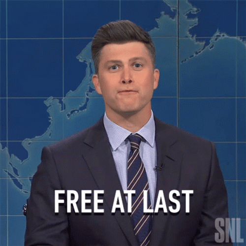 Free At Last Colin Jost SNL GIF